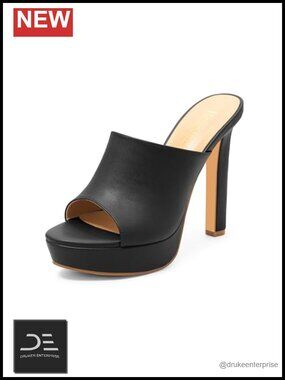 Women's Platform Stiletto Heels Sandals Open Toe High Heeled Slip On Slides